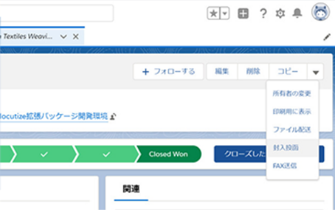 Salesforce上の送信したいデータからボタンを押すだけ