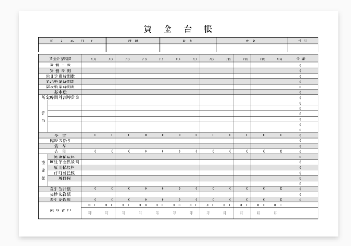 従業員台帳など一覧表示